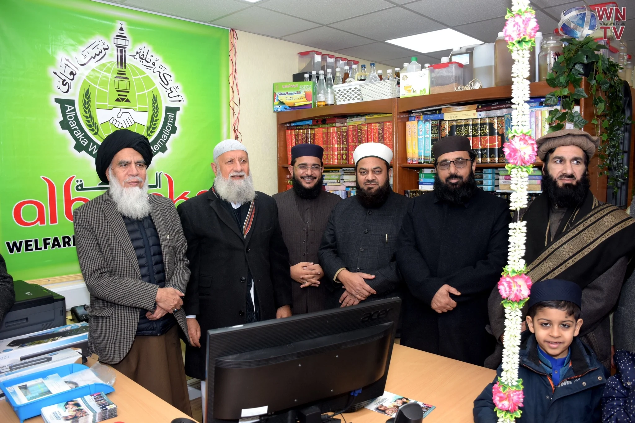 Smiling child with food bag